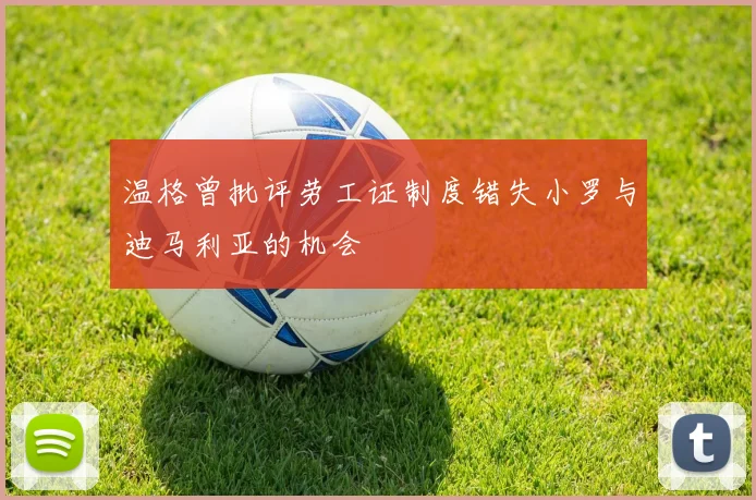 温格曾批评劳工证制度错失小罗与迪马利亚的机会